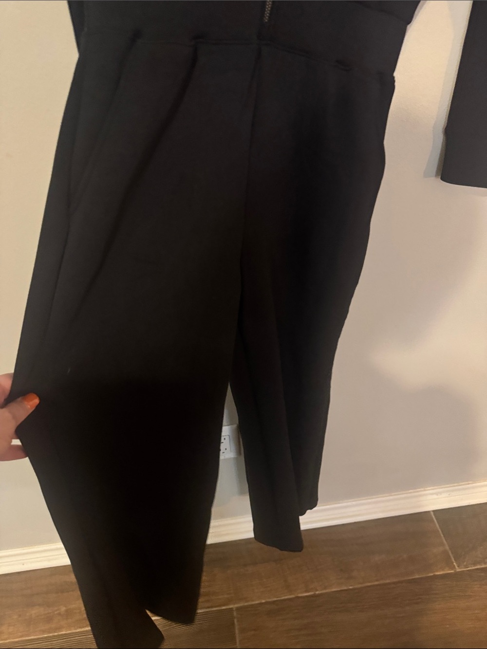 SPANX Black Long-Sleeve Zip-Front Sheath Jumpsuit - Picture 9 of 15